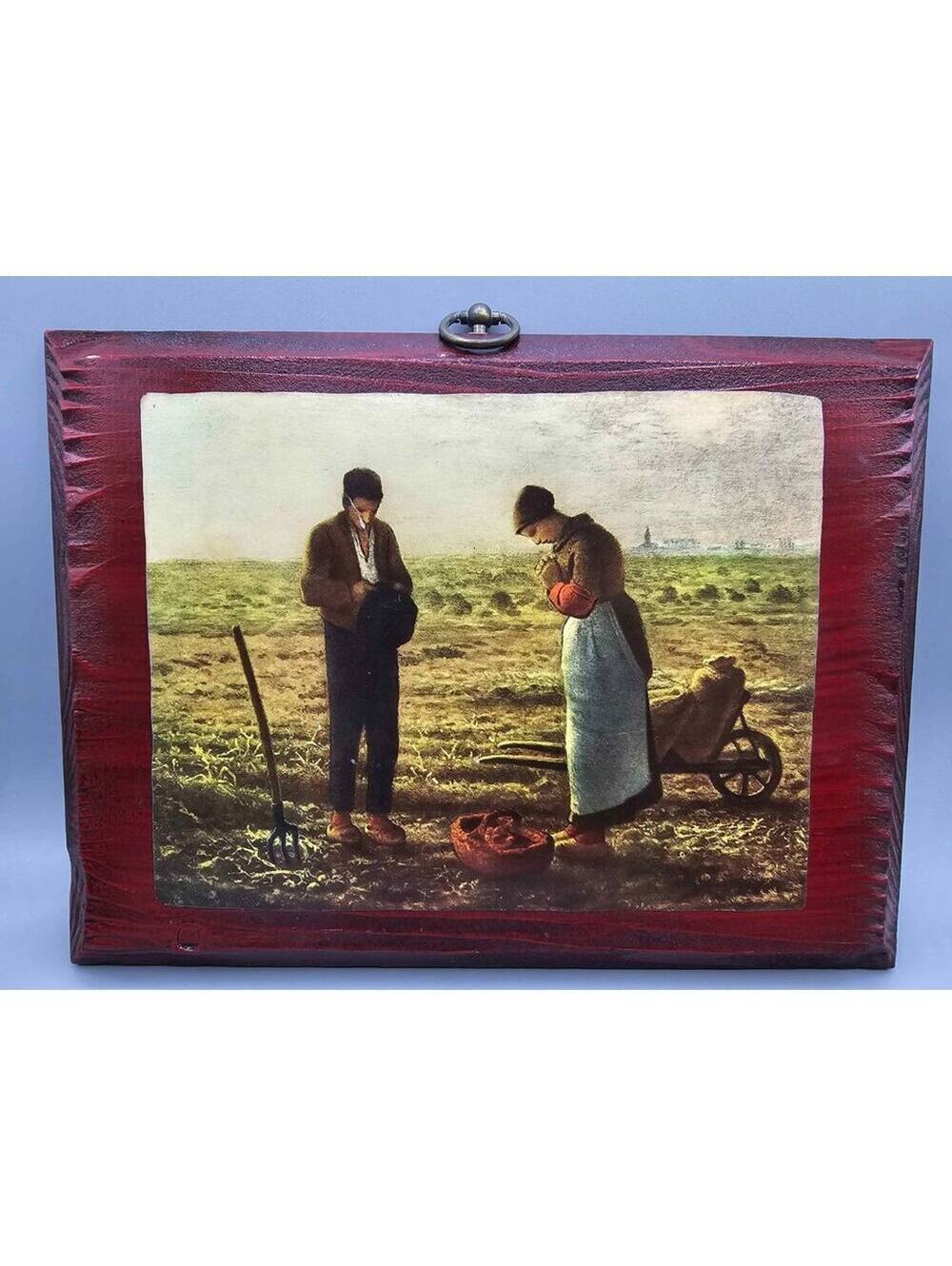 Wooden Vintage Print The Angelus & Gleaners